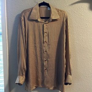 Gianni Viera 100% Silk Shirt made in Italy Versace Lauren Hermes Casablanca Etro